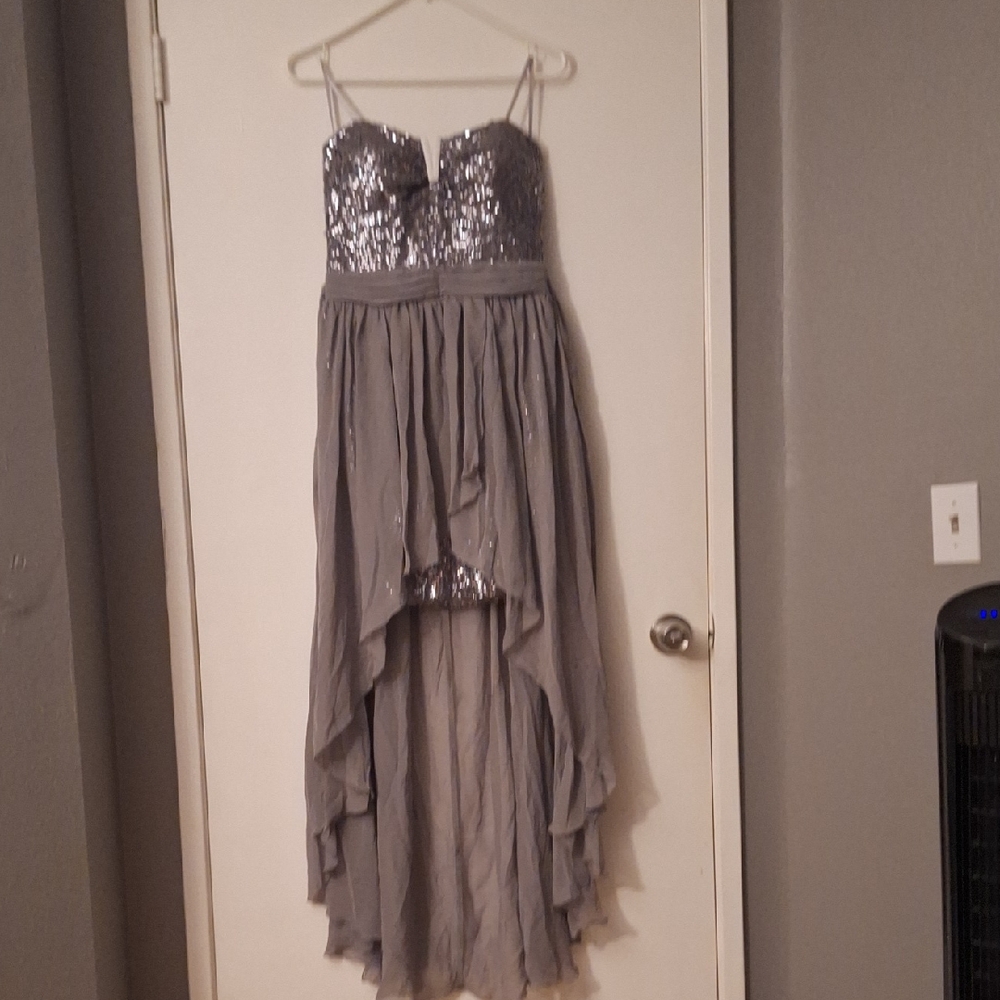 Lily Rose Gray Sequin High Low Dress